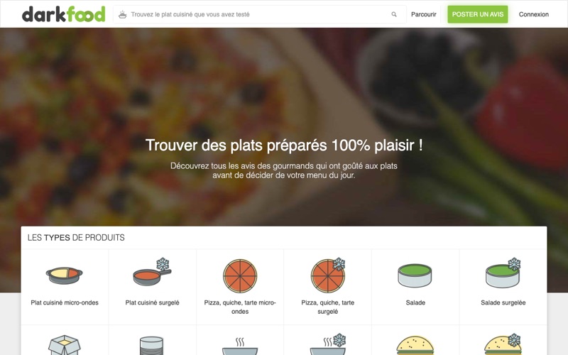 Capture d'écran du site darkfood